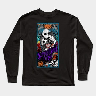 Simply Meant To Be Jack and Sally, the nightmare before Christmas, jack skellington, halloween, pumpkin king Long Sleeve T-Shirt